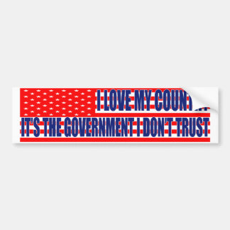 I Love My Country Bumper Sticker