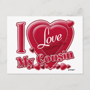 I Love My Cousin red - heart Postcard