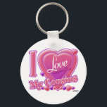 I Love My Cousins pink/purple - heart Key Ring<br><div class="desc">I Love My Cousins pink/purple - heart</div>
