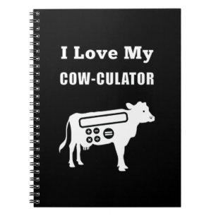 I Love My Cow-culator Funny Math Calculator Pun Notebook