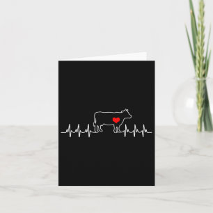 I Love My Cow Valve Ekg Heartbeat Heart Patient Card