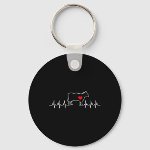 I Love My Cow Valve Ekg Heartbeat Heart Patient Key Ring