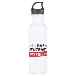 I Love my Crazy Boyfriend 710 Ml Water Bottle