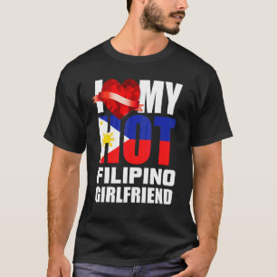 I Love My Crazy Filipino Girlfriend Crystal Heart T-Shirt