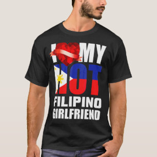 I Love My Crazy Filipino Girlfriend Crystal Heart  T-Shirt
