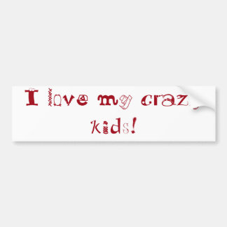 I love my crazy kids! bumper sticker