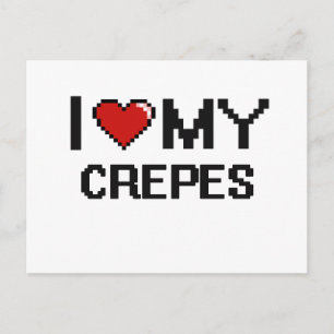 I Love My Crepes Digital design Postcard