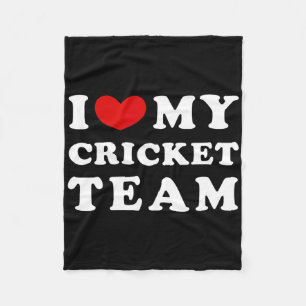 I Love My Cricket Team  Fleece Blanket