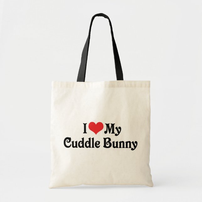 I Love My Cuddle Bunny Tote Bag (Front)