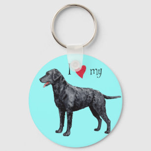 I Love my Curly-Coated Retriever Key Ring