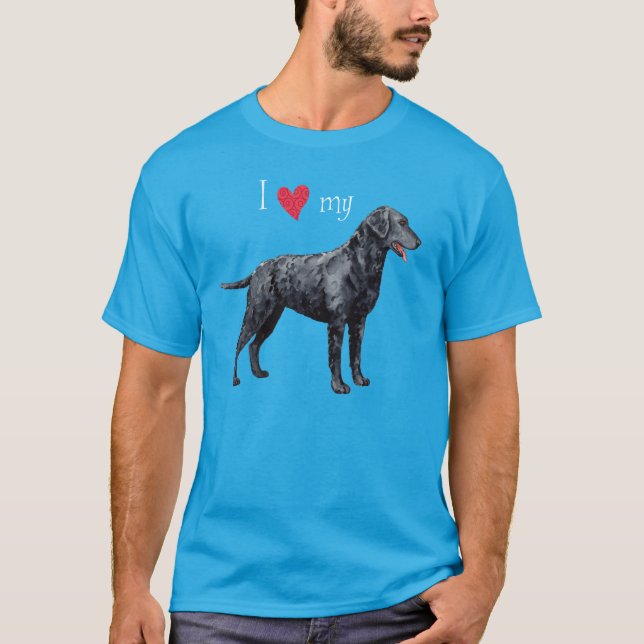 I Love my Curly-Coated Retriever T-Shirt (Front)
