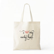 I Love My Curly Hair Tote Bag