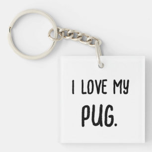 I Love My Customisable Dog Key Ring