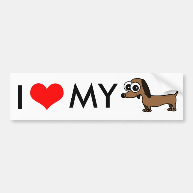I Love My Dachshund Bumper Sticker (Front)