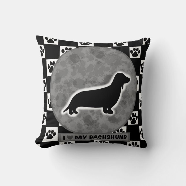 I Love My Dachshund  Cushion (Front)