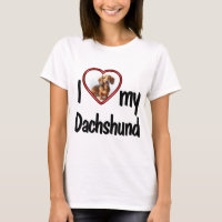 I Love My Dachshund Cute Red Heart Photo Frame