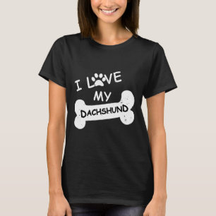 I Love My Dachshund For Dog Lovers Paw Print Dachs T-Shirt