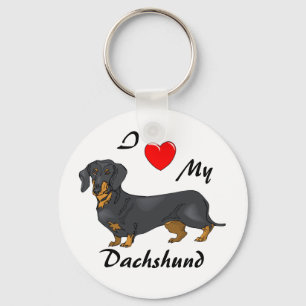 I Love My Dachshund Keychain