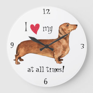 I love my Dachshund Large Clock