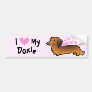I Love My Dachshund (longhair) Bumper Sticker