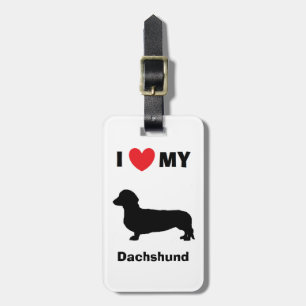 "I Love My Dachshund" Luggage Tag