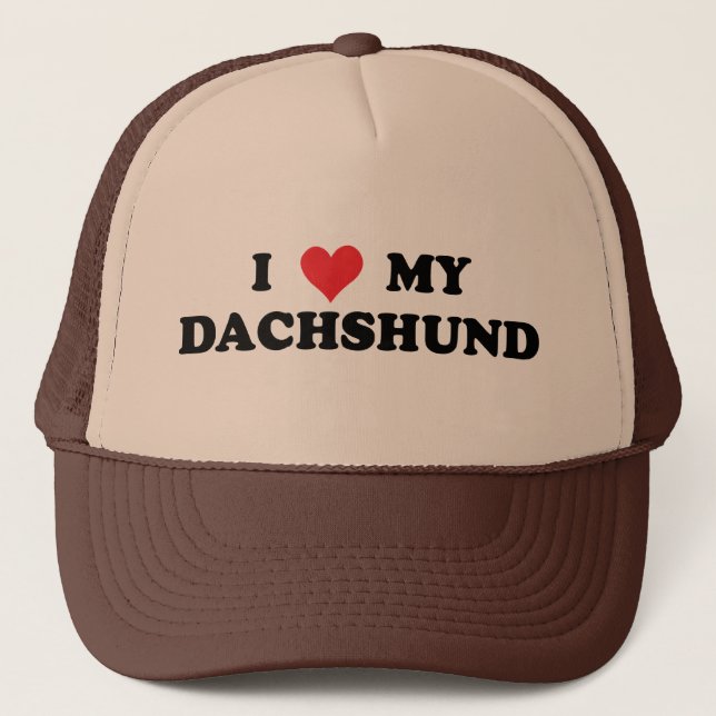 I Love My Dachshund Trucker Hat (Front)