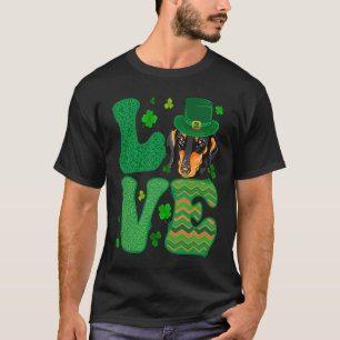 I Love My Dachshund Wiener Dog Leprechaun Saint Pa T-Shirt