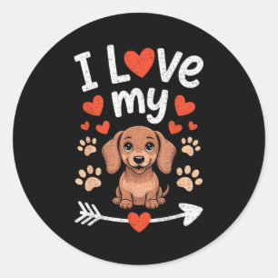 I Love My Dachshund - Wiener Dog Trainer Breeder P Classic Round Sticker