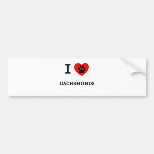 I LOVE MY DACHSHUNDS BUMPER STICKER