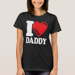 I Love my dad Cute Retro  I Love my daddy red hear T-Shirt