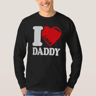 I Love my dad Cute Retro I Love my daddy red heart T-Shirt