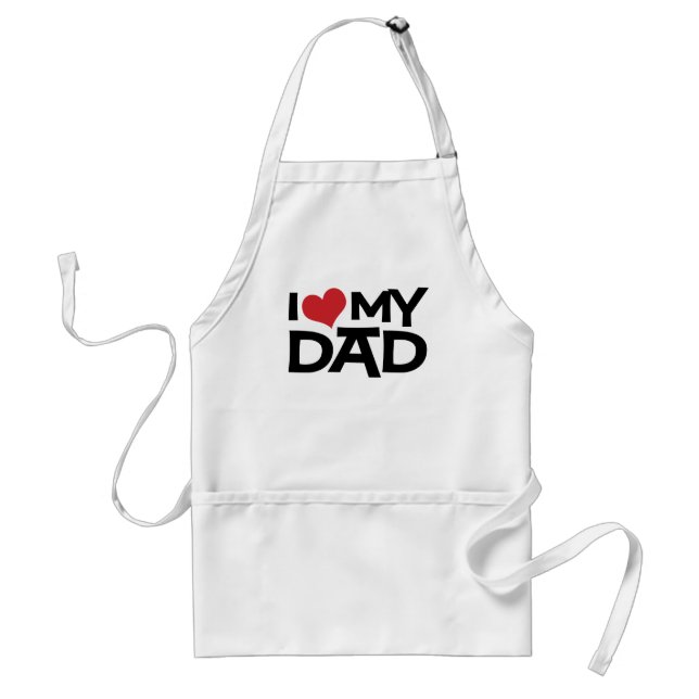 I Love My Dad Father's Day BBQ Apron (Front)