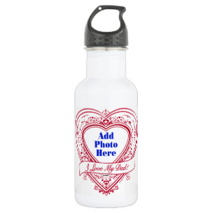 I Love My Dad! Photo Red Hearts 532 Ml Water Bottle