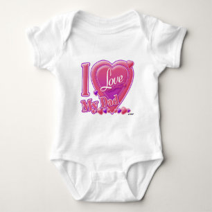 I Love My Dad pink/purple - heart Baby Bodysuit