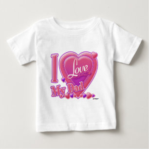 I Love My Dad pink/purple - heart Baby T-Shirt