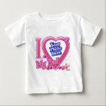 I Love My Dad pink/purple - photo Baby T-Shirt<br><div class="desc">I Love My Dad pink/purple - photo Add your favourite photo to this t-shirt design!</div>