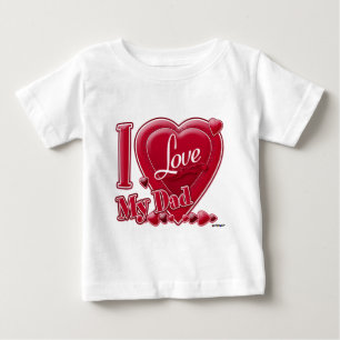 I Love My Dad red - heart Baby T-Shirt