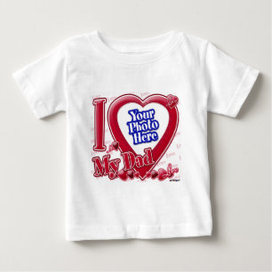I Love My Dad red heart - photo Baby T-Shirt