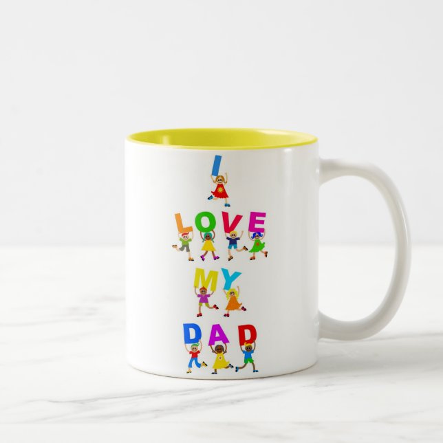 I Love My Dad Two-Tone Coffee Mug (Right)