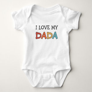 I Love my Dada Retro Cute  Baby Bodysuit