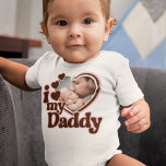 I Love My Daddy Pink Brown Photo Baby Bodysuit<br><div class="desc">The perfect outfit for the baby to wear on Father's Day or Daddy's birthday! Add a cute photo of them both together for a personalized gift daddy is sure to love ♥</div>