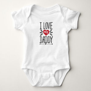 I Love My Daddy Valentine Baby Bodysuit