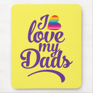 I Love My Dads - LGBTQ Father's Day Pride Mouse Mat