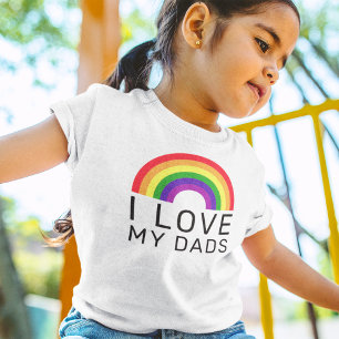 I Love My Dads Rainbow Colours Gay Pride Month T-Shirt
