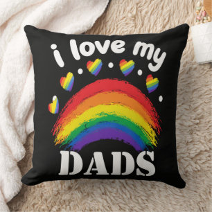 I Love My Dads Rainbow Pride Cushion