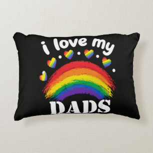 I Love My Dads Rainbow Pride Decorative Cushion