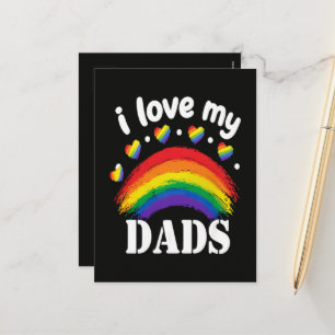 I Love My Dads Rainbow Pride Holiday Postcard