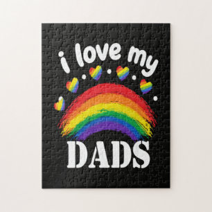 I Love My Dads Rainbow Pride Jigsaw Puzzle