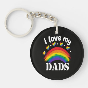 I Love My Dads Rainbow Pride Key Ring