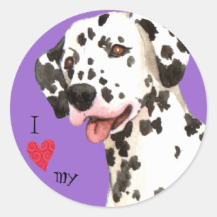 I Love my Dalmatian Classic Round Sticker
